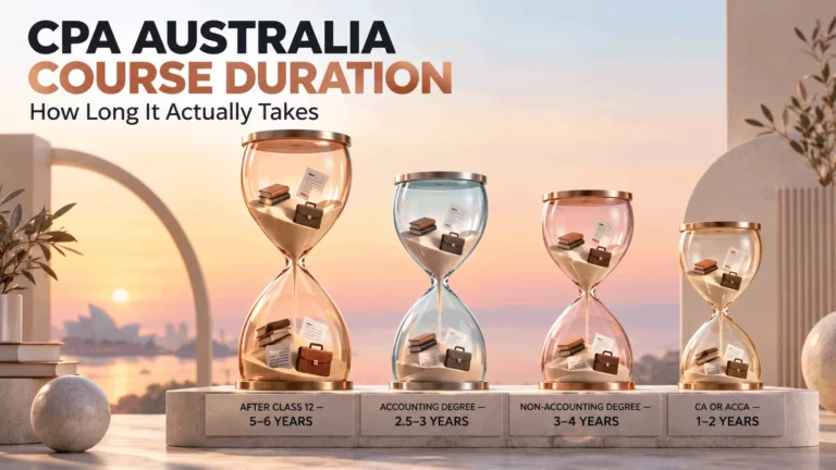 CPA Australia course duration by starting qualification, from Class 12 to CA or ACCA