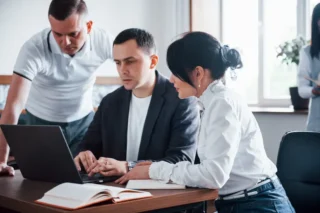 giving advices business people manager working their new project classroom 13c017b3 320
